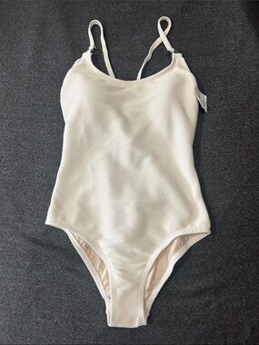 Davina Ribbed Ivory One-Piece Swimsuit Sz M NWT